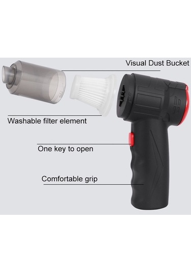 CBTxGlobal Küçük Araba Üfleme ve Emme Çift Amaçlı Elektrikli Süpürge Şarj Modeli Süper 16000pa