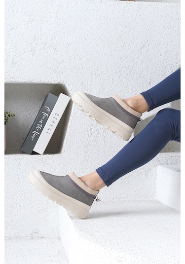 D436 Kadın Soğuk Geçirmez Kışlık Bot Füme