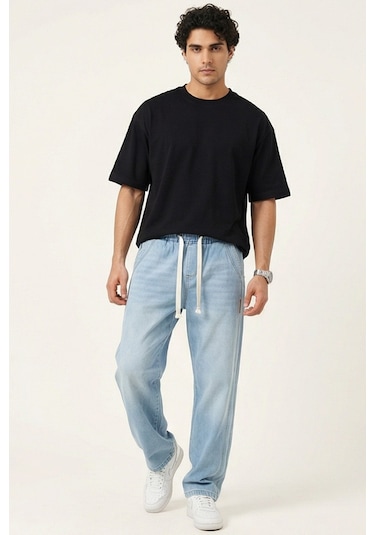 Bigdart Erkek Rahat Kesim Baggy Jean Pantolon 30076 - Mavi