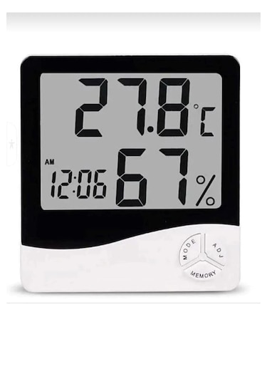 Derece Termometre Isı Nem Saat Alarm Mini Dijital Termometre Nem