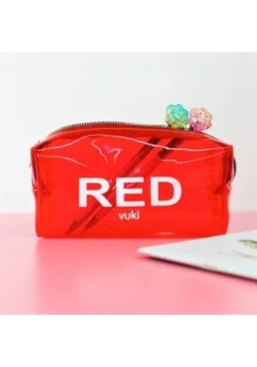 Vuki Red Kırmızı Şeffaf Kalemlik