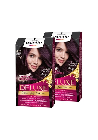 Palette Deluxe 4 - 99 Patlıcan Moru X 2 Adet Saç Boyası