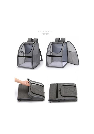 Tamamen Şeffaf Taşınabilir Kedi Sırt Çantası Siyah