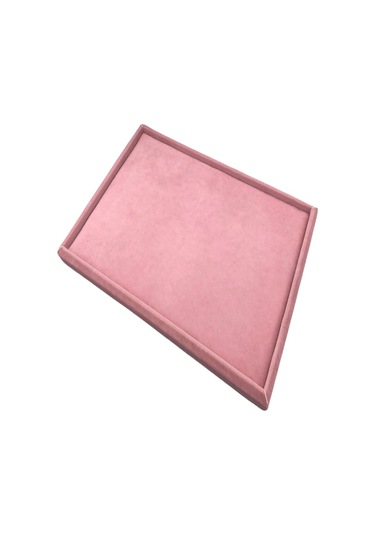 Yerli Üretim Süet Kumaş Pembe Renk 34/24 Cm Takı Servis Sunum Tab Pembe