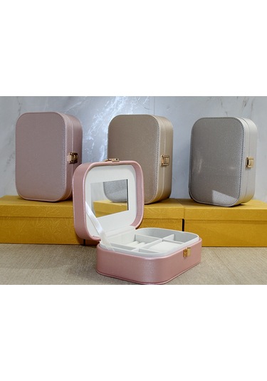 Deri Kaplamalı Makyaj Ve Takı Kutusu Çok Renkli