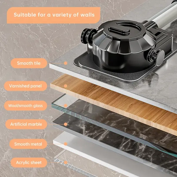 Elmpaly Duş Başlığı Askısı Deliksiz Siyah Tek Parça Modern Banyo Aksesuarı Siyah