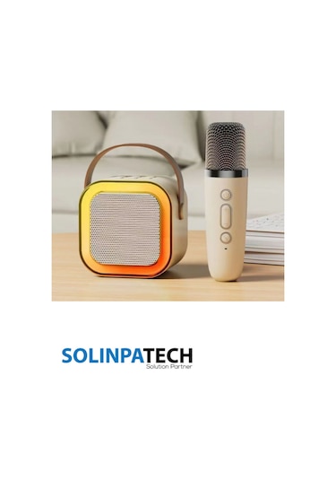 Çift Karaoke Mikrofonlu Kablosuz Bluetooth Rgb Işıklı 5 Ses Efektli Stereo Ses Usb/sd Hoparlör