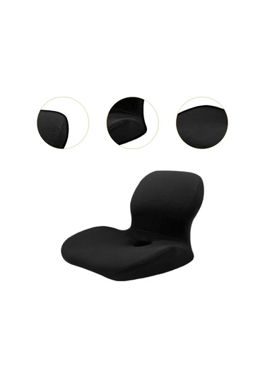 Suntek Bel Destek Yastığı Ergonomik Sandalye Sırt Yurt Oturma Siyah