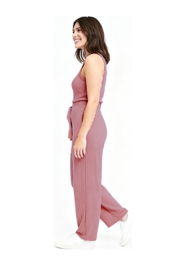 Bayan Pijama Altı Beli Lastikli Rahat Kalıp Gül Kurusu