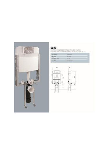 Nkp 3/6lt Gömme Rezervuar Asma Klozet