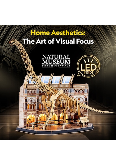 Natural Museum - Brachiosaurus 3d Puzzle Led Işıklı L544h