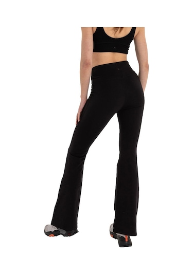Inguz Roll Up Flare Toparlayıcı Yoga Pantolon Siyah