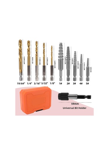 10 Parça Vida Çıkarıcı Ve Matkap Ucu Tutucu, Sol El Matkap Ucu Seti