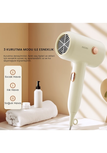 Enchen Air 7 1800 Watt Negatif İyonik Teknoloji 3 Sıcaklık Modlu Saç Kurutma Makinesi
