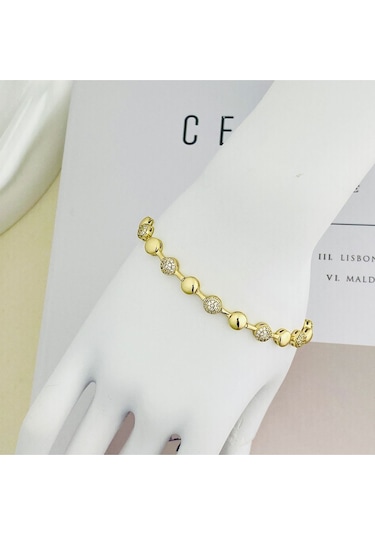 Su Yolu Bileklik Top Dorika Kadın Bileklik Kararmaz Xuping 14 Ayar Gold