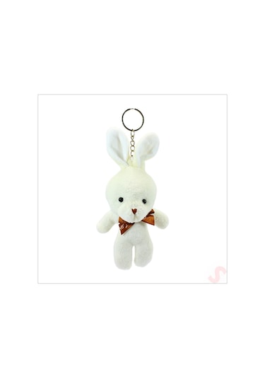 Pelüş Tavşan Anahtarlık, 15 Cm X 8 Cm - Krem