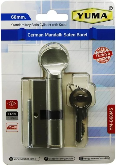 Cerman Mandallı Saten Barel Kilit 68mm Ym-b68ms