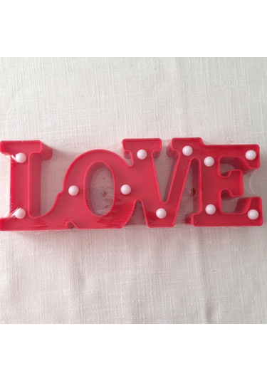 Love Temalı Lamba Çok Renkli