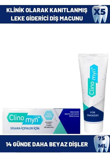 Clinomyn Sigara İçenler İçin Diş Macunu 5 x 75 ML