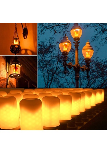 Symbee E26/e27 Seçenekli 3.5-5w Led Alev Işık Ampülü, Titreyen Ve Sürekli Parlak Mod, 1900-2200k Sarı Işık, 360 Aydınlatma