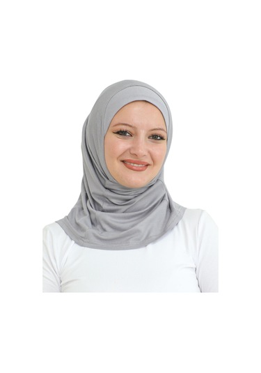 Spor Başörtüsü Kadın Hazır Giyim Türban Viskon Eşarp Şal - Gri Gri