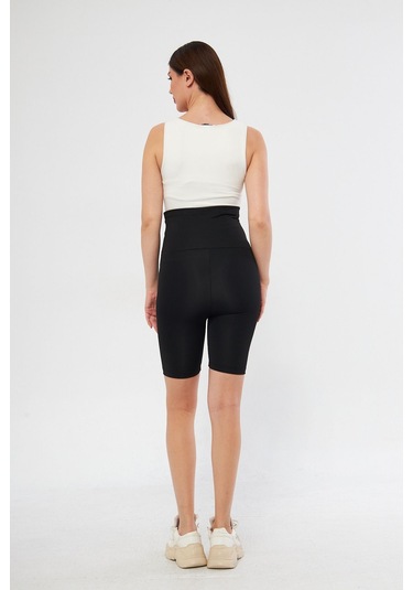 Lesa Wear Diz Üstü Biker Ayarlanabilir Yüksek Bel Esnek Toparlayıcı Ve Sıkılaştırıcı Kısa Hamile Tayt