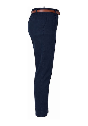 Trender Kemerli Lacivert Kadın Pantolon 5335