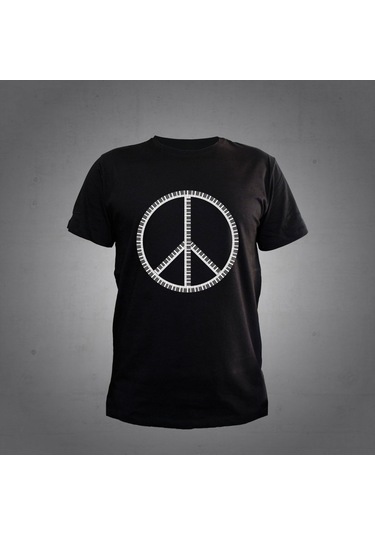 Herşey Nota Barış Simgesi T-shirt Piyano Unisex Siyah 001