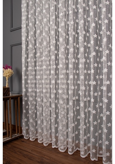 Yıldız Desen Örme Tül Perde