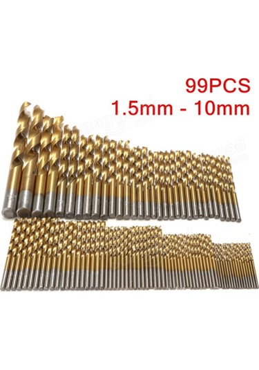 Kangvka 99 Parça Hss Titan Kaplı Matkap Ucu Seti, 1.5-10mm, Ahşap, Plastik Ve Alüminyum İçin Metal Çalışma Aracı
