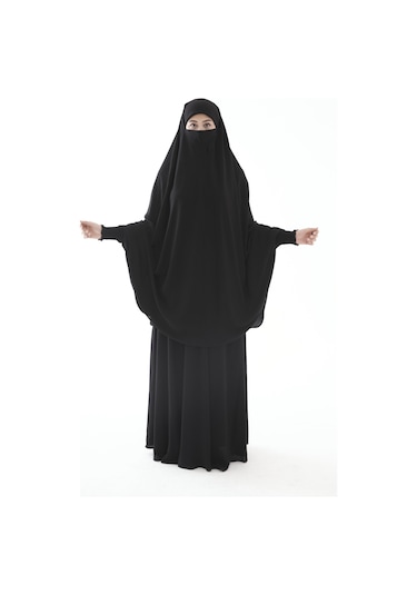 Çarşaf Çarşaf Soft Krep Sultanbaş Model Tek Parça Siyah