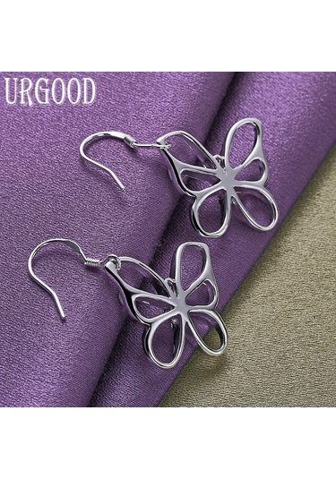 925 Ayar Gümüş Kelebek Kolye Küpe Moda Takı