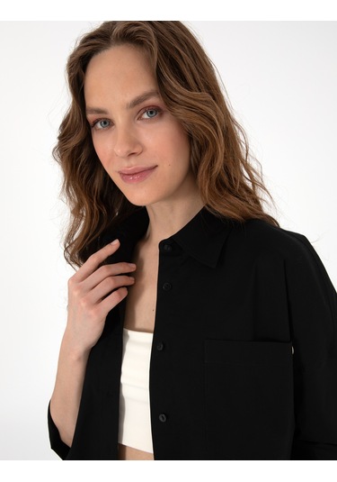 Pierre Cardin Kadın Siyah Gömlek Desenli 50313596-vr046 Siyah