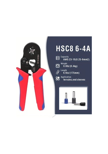 Hsc8 6-4 Terminal Sıkma Pensesi 1200 Adet Tel