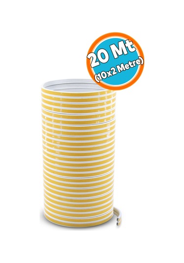 Beyaz Kapı Pencere Bandı Fitili Yapışkanlı Soğuk Izolasyon 10x2 20 Mt