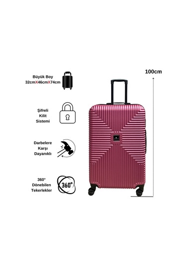 Anhelo Bowtie Abs Büyük Boy Valiz Pembe