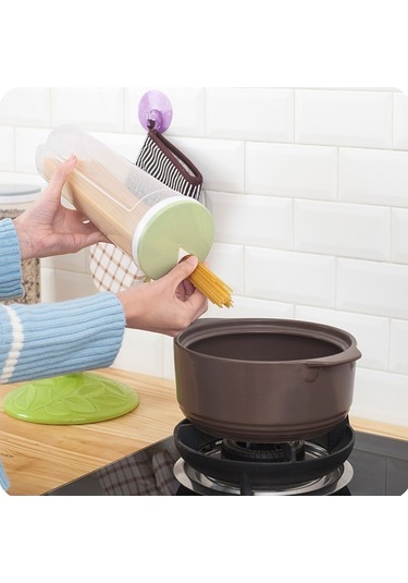 Pazly Hava Geçirmez Makarna Kapsülü - Ayarlanabilir Kapaklı Mutfak Organizasyonu Haki/mavi/yeşil Haki