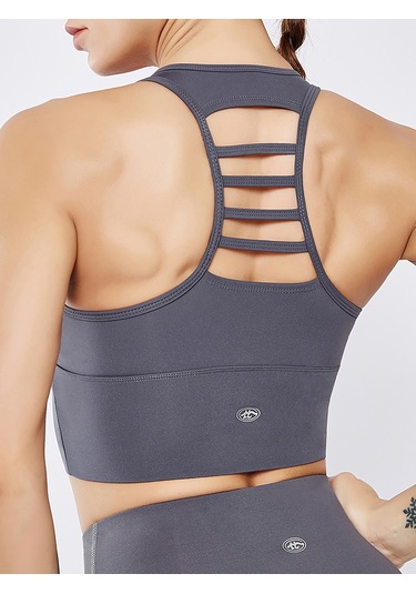 Wezone Kadınlar İçin Nefes Alabilir Spor Sütyeni - Yoga, Koşu Ve Egzersiz İçin Konforlu Destekli Korse Üstü Gri