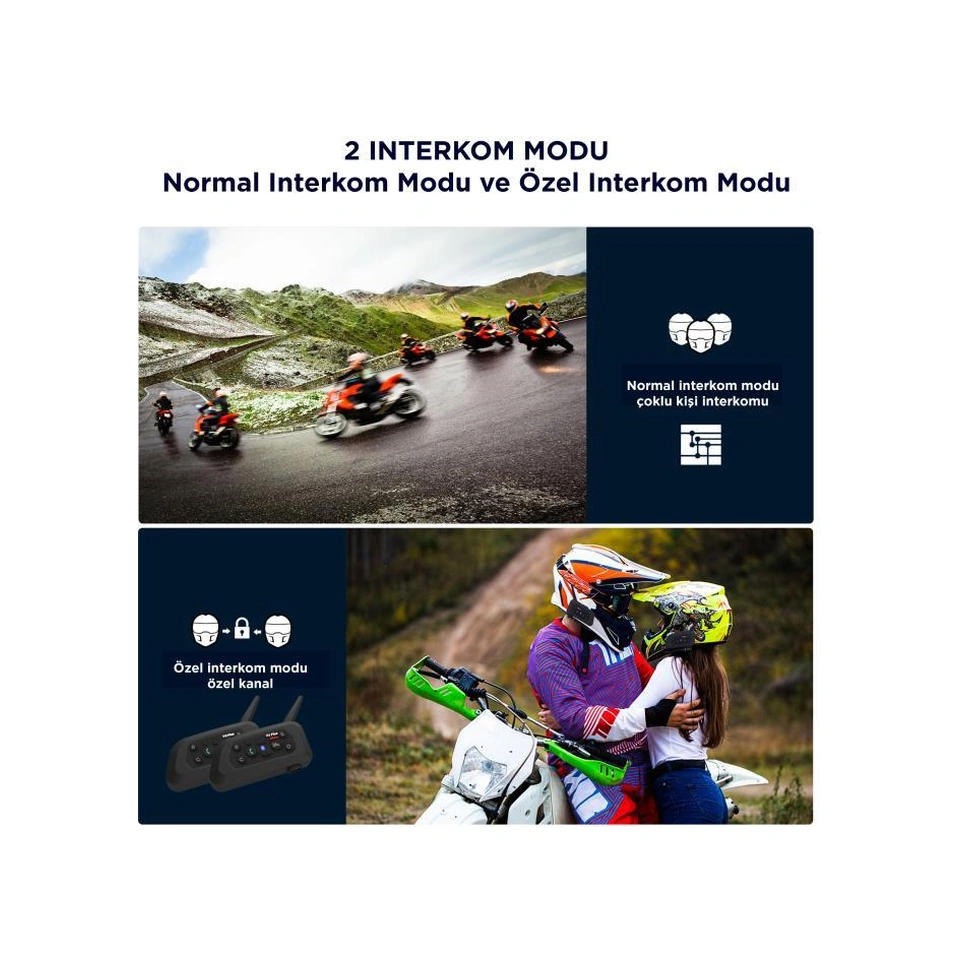 Torima Ejeas V6pro+ Double 2li Helmet İnterkom Motosiklet İntercomu Kask Kulaklığı