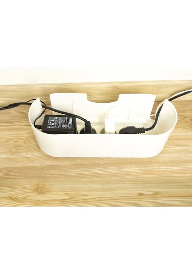 Siyah Kablo Düzenleyici Çoklu Priz Kutusu Kablo Organizer Siyah