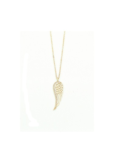 Brezza Lusso Jewelry Axcce Serie Taşlı Melek Kanadı Kolye Gold