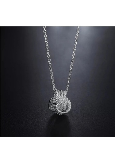 925ayar Gümüş Örgü Top Kolye
