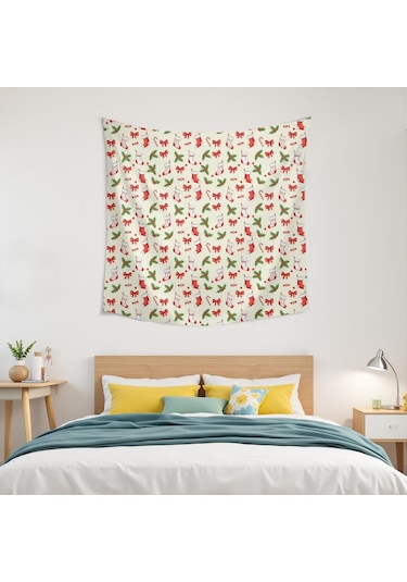 Noel Desenli 50x50 İnç Kare Duvar Halısı, Oturma Odası, Yatak Odası Ve Genç Odası İçin-a129