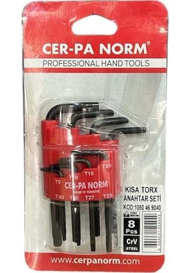 Cer-pa Norm Kısa Torq Alyan Anahtar Seti 8 Parça Allen