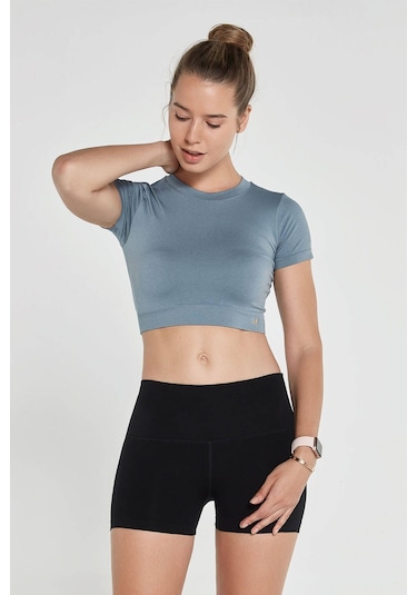 Jerf Captiva Yumuşak Dokulu & Esnek Crop Top Stone Taş