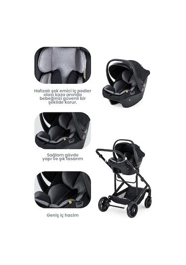 Kanz Echo Travel Sistem Bebek Arabası Siyah