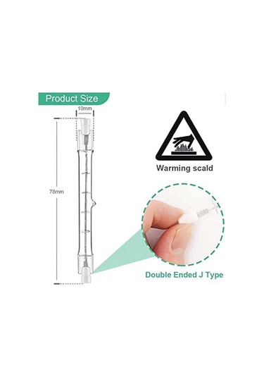 5 Adet R7s Halojen Ampul Seti 78mm 80w 230v, Ev/ofis İçin Kısılabilir R7s Halojen Çubuk Lamba Kaiyi Diğer
