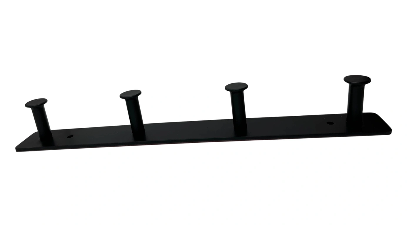 Thincal Kendinden Yapışkanlı Askılık Dörtlü Mat Siyah Mat Siyah