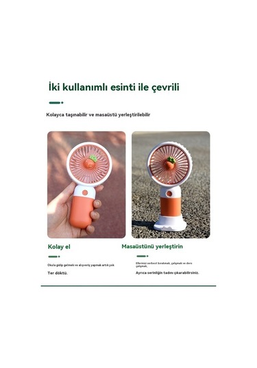 Cacaohandheld Portable, Small Fan, Usb Charging Wireless Student, Handheld Fan, Fruit Shape 5326 Sarı
