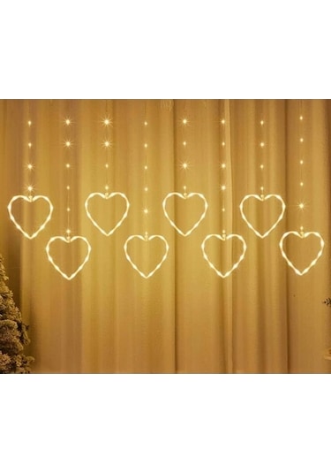 Kalpli Perde Led Işıklar, Sevgililer Günü Romantik Led Aydınlatma Çok Renkli